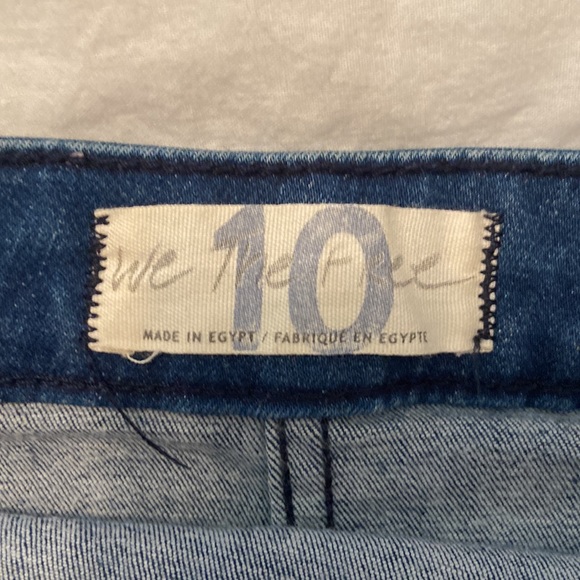 We The Free by Free People Denim Button-Front Mini Skirt Sz 10 - Picture 4 of 6